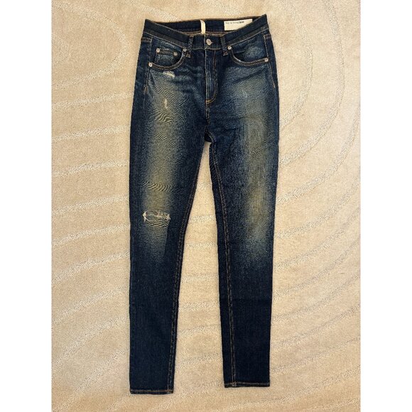 Rag and Bone Justine Skinny Distressed High Rise Jeans - Picture 1 of 3